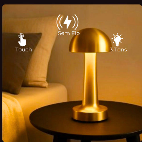 Luminária Mesa Abajur Led Ajustavel Sem Fio Recarregável