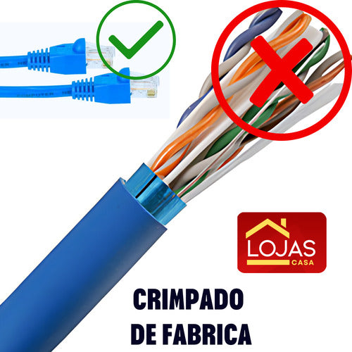 Cabo De Rede 1,5 Metro Lan Internet Crimpado Rj45 Cat5e Azul
