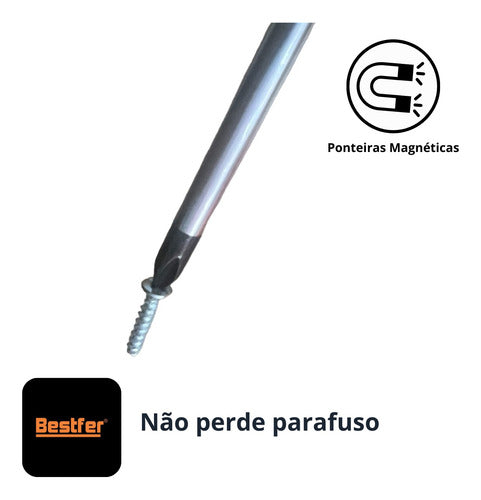 Kit Ferramentas Chave Philips Fenda Imantada Bestfer 7 Peças