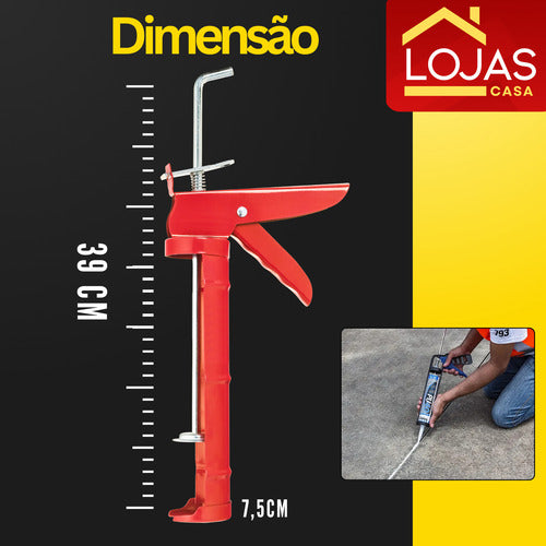 Aplicador De Silicone 9 Pol Pro Aço Cola Pu40 Universal