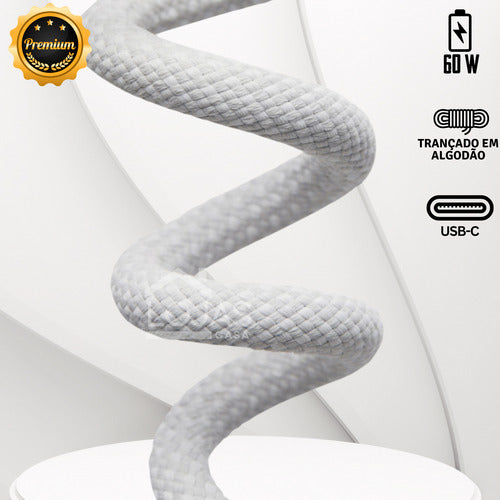 Carregador 50w Usb-c Duplo Para iPhone 16 Pro Max + 2 Cabos