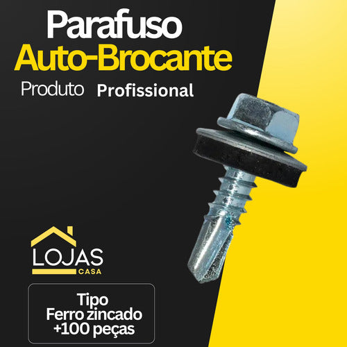 Parafuso Auto Brocante (no12) Telha 5,5 X 1.1/2 - 100 Pçs