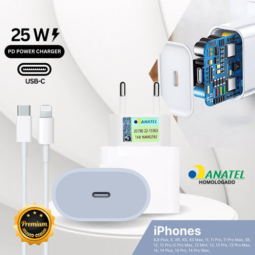 Kit Para iPhone 8 Xr 11 12 13 14 Automotivo +indução+2 Cabos