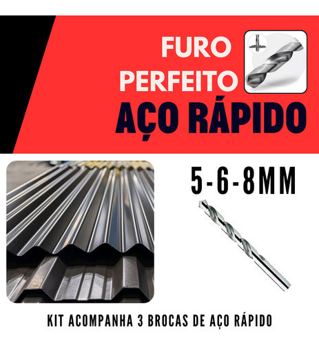 Kit Jogo Brocas Com Estojo Ferro Concreto Madeira Videa Aço