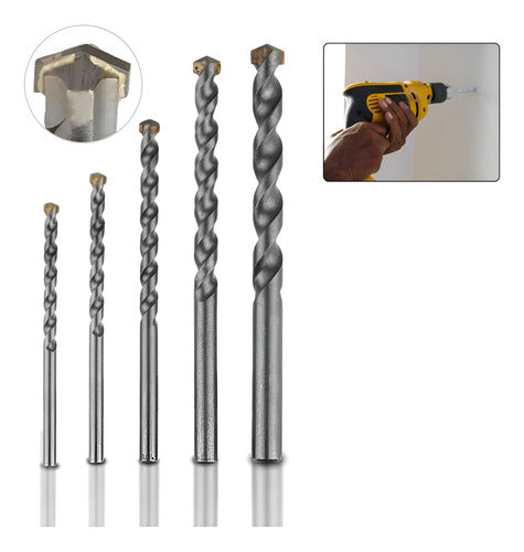 Kit Jogo 5 Principais Brocas De Videa Concreto, Piso, Parede