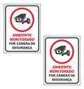 2 Placas Ambiente Monitorado Por Câmeras  / Lojas Casa