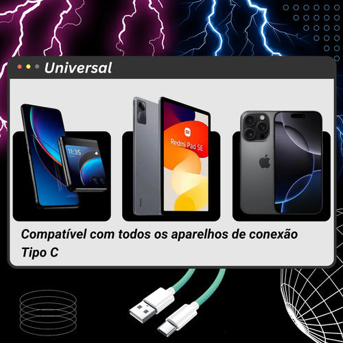 Cabo Usb Turbo Color Para Samsung Motorola LG A20 A32 A52 A7
