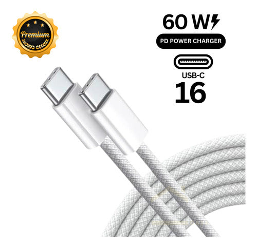 Carregador Automotivo + Cabo Para iPhone 16 E 15 Tipo C 20w