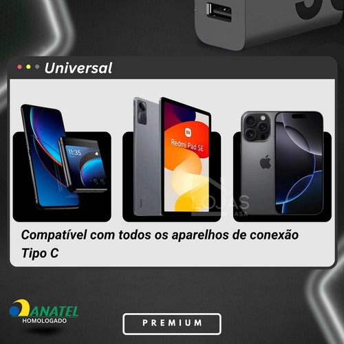 Carregador 30w Usb-c  Para Moto Edge, Razr, G84, G73,linha G