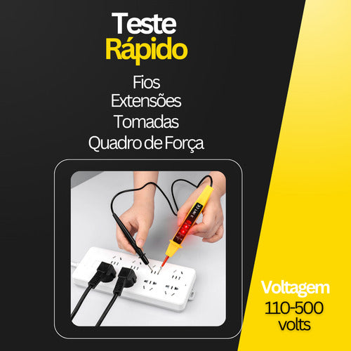 Caneta Teste De Tensão Tomada Multivoltagem 110-500v Fácil