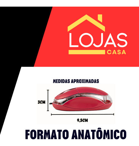 Mouse Usb Com Sensor Óptico Profissional Anatômico Preto