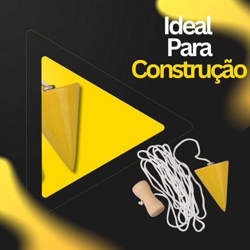 Prumo De Centro Metal Sólido Preciso Pião 300g Para Obra