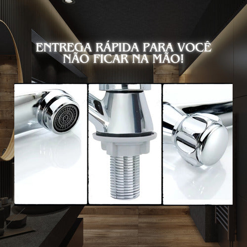 Torneira Bancada Mesa Balcão Lavabo Inox Cromado Resistente