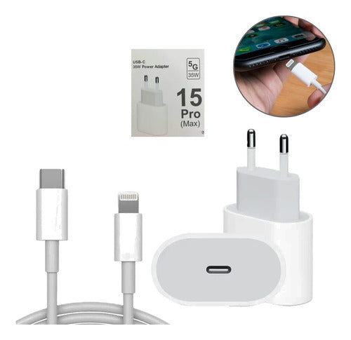 Fonte Carregador Turbo 35w Cabo 2 M P/ iPhone 11 12 13 14