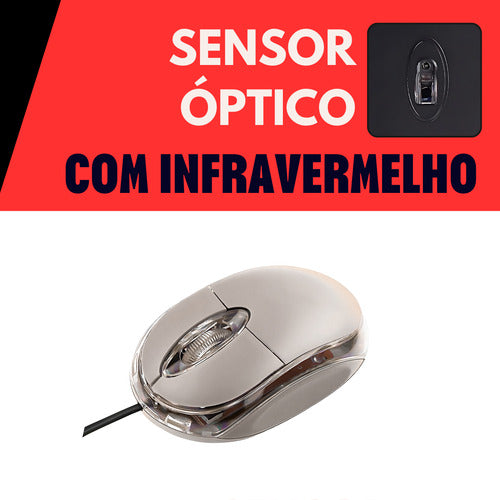 Mouse Usb Com Sensor Óptico Profissional Anatômico Preto