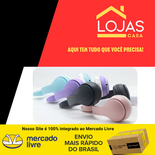 Fone De Ouvido Crianças Orelha De Gatinho Bluetooth Led Rgb