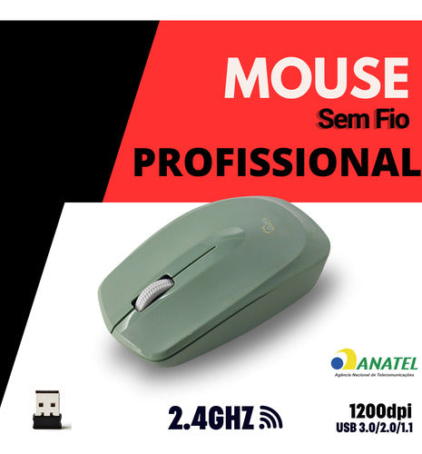 Mouse Sem Fio Sensor Óptico Profissional Confortável Cmos Un