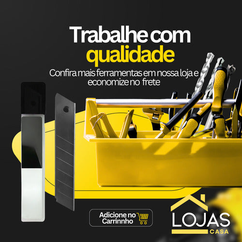 Kit Jogo Lâminas Para Estilete Em Aço 18mm 10 Peças