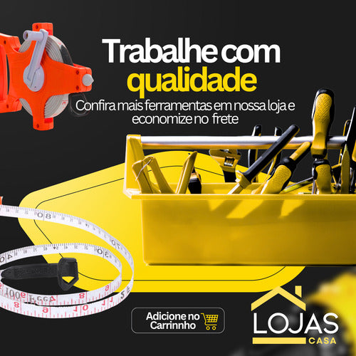 Trena 30 Metros Fibra Resistente Fita Metrica Com Manivela