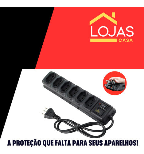 Filtro De Linha Régua Extensão Elétrica 6 Tomada Bivolt 85cm