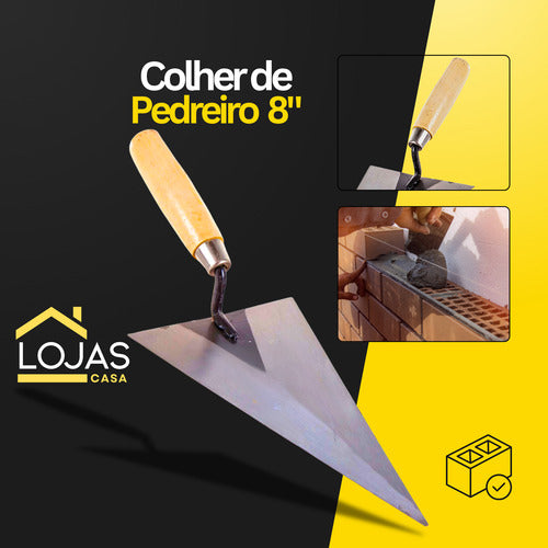 Colher Pedreiro Profissional Triangular Para Quinas Esquadro