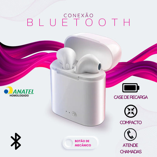 Fone De Ouvido Bluetooth Sem Fio Compatível Android