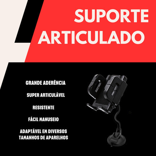Suporte De Celular Carro Articulado Universal iPhone Android