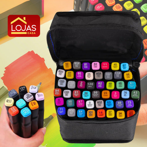 Kit Estojo 48 Canetas Canetinhas + 1 Livrinhos Colorir Goods