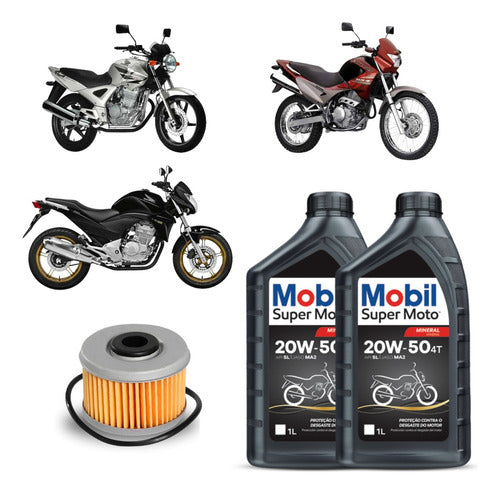 Kit Troca Oleo E Filtro Cbx250 Twister Cb300 Xre Mobil 20w50