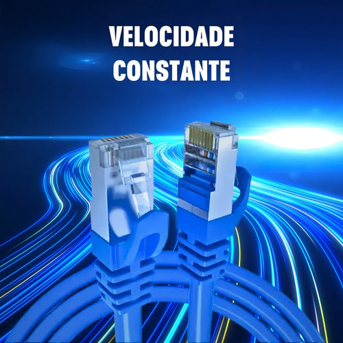 Cabo De Rede 5 Metros Lan Internet Crimpado Rj45 Cat5e Azul