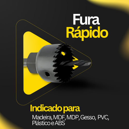 Kit De Serra Copo Madeira, Gesso, Mdf, Pvc Todas Furadeiras