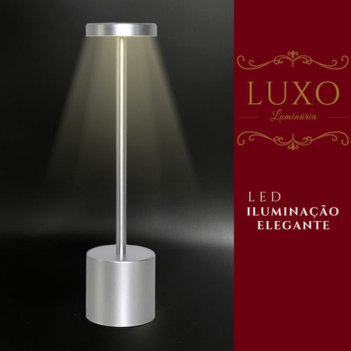 Luminária Abajur Touch Led Portátil S/ Fio Recarregável Luxo