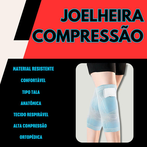 Joelheira Compressiva Faixa Ajustável Proteção Esportiva