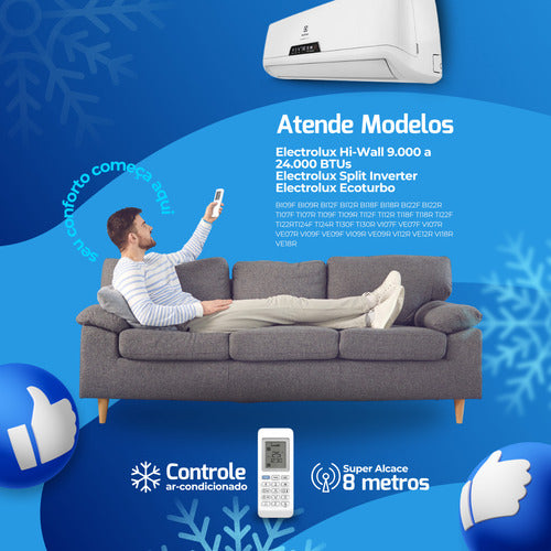 Controle Remoto Para Ar Condicionado Eletrolux Ecoturbo Spli