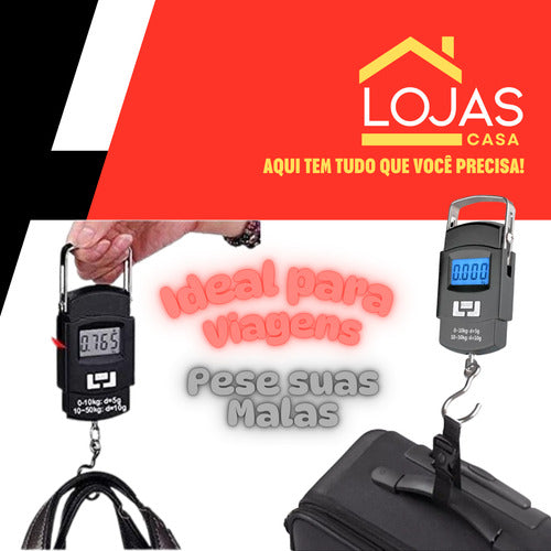 Balança Portátil Digital De Precisão 50kg Bolso Viajem Malas