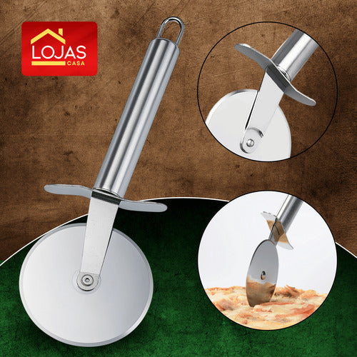 Cortador De Pizza - Profissional Lâmina Em Aço Inox Pastel