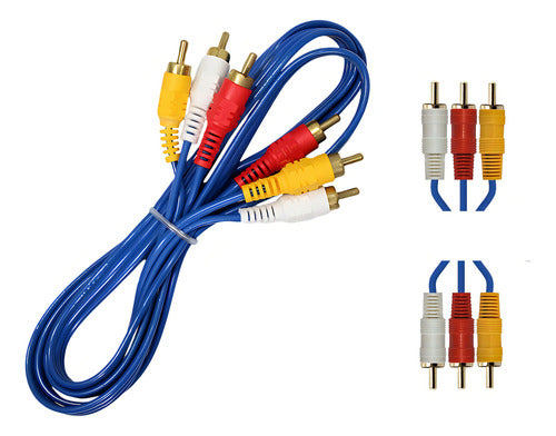 Cabo Rca 5 Metros Resistente E Flexível Plug Metal Blindado