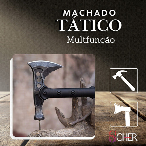 Machado Martelo Tático Tomahawk Militar Caça Camping Premium