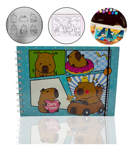 Livro Para Colorir Pintura Desenho Cute Capivara Goods