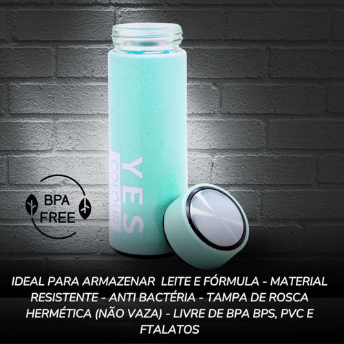 Garrafa De Vidro Squeeze Não Deixa Cheiro Academia Resistent