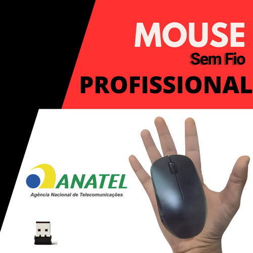 Mouse Sem Fio Sensor Óptico Profissional Confortável Cmos Un
