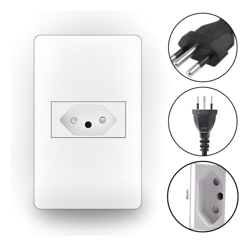 Conjunto 4x2 Tomada 20a Bivolt  Liz Cor Branca Casa C/trava