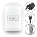 Conjunto 4x2 Tomada 20a Bivolt  Liz Cor Branca Casa C/trava