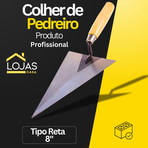 Colher Pedreiro Profissional Triangular Para Quinas Esquadro
