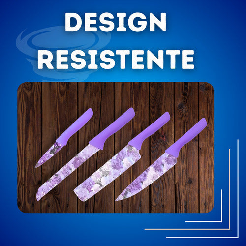 Jogo De Facas 6 Peças Cozinha Chef Churrasco Multiuso Lâmina