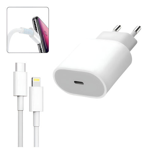 Carregador Fonte Para iPhone X Xr 11 12 13 14 Pro Max + Cabo