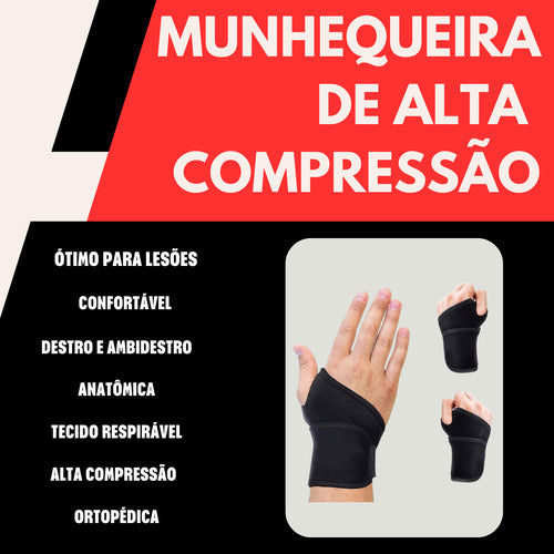 Munhequeira Compressão Tendinite Artrite Alivia Dores Pulso