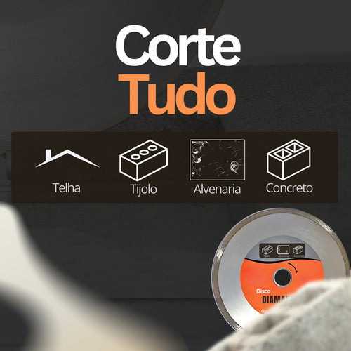 Disco De Corte Diamantado 180mm Alvenaria Tijolo Bloco 7 1/4