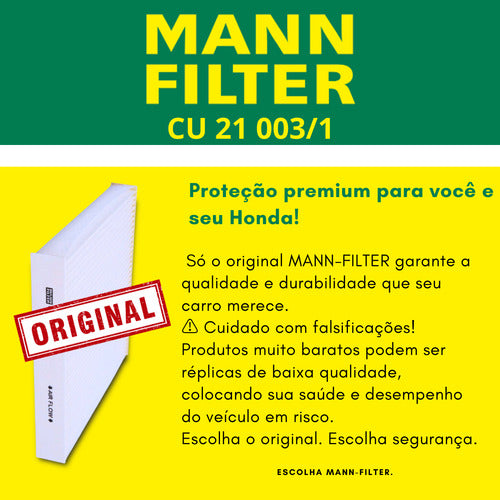 Filtro De Ar Condicionado Cabine Para Honda City E Fit Mann