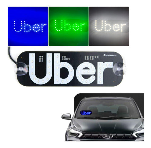 Placa Led Carro Uber Letreiro Motorista De Aplicativo App